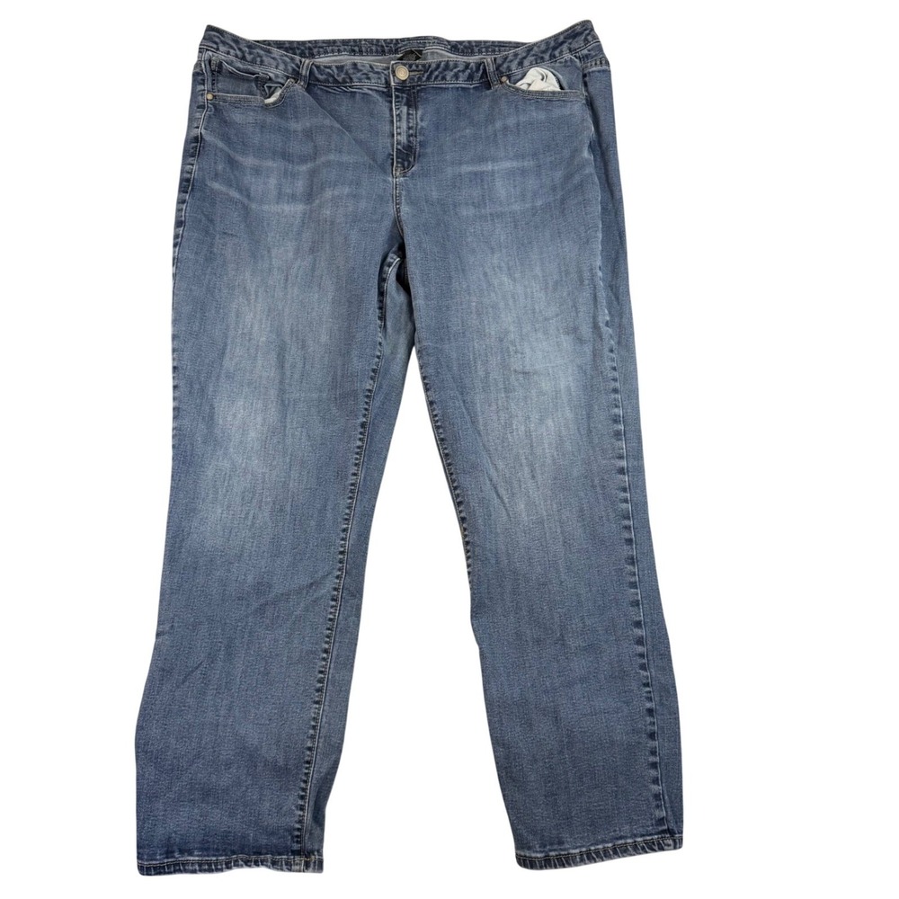 Lane Bryant Genius Fit Straight Leg Jeans Womens 24 Regular Blue Medium Stretch
